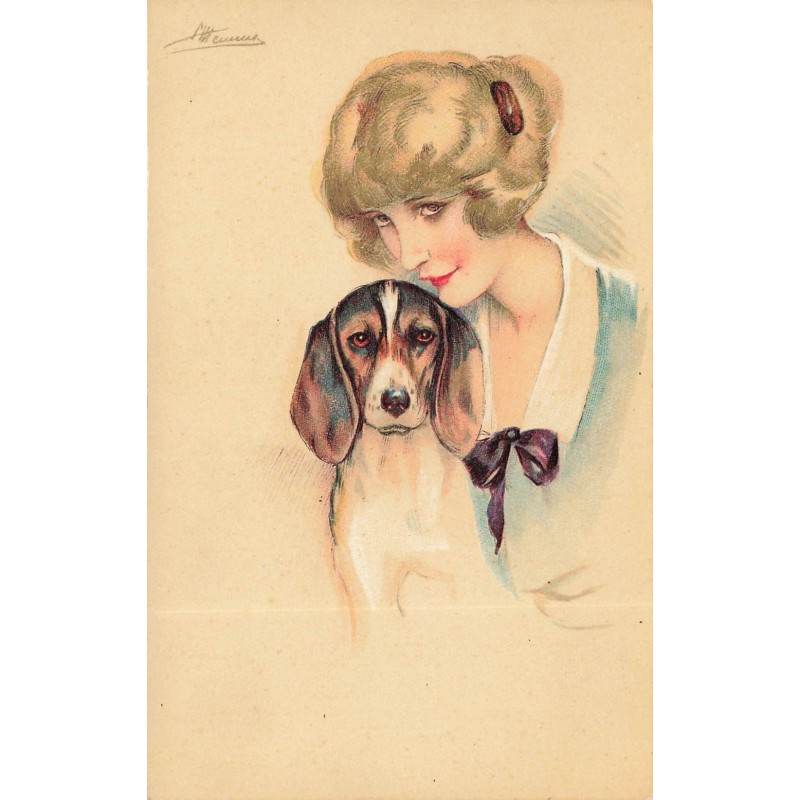 n°28409 - Illustrateur S. Meunier - Les Chiens de ces Dames - Série 58 n°3