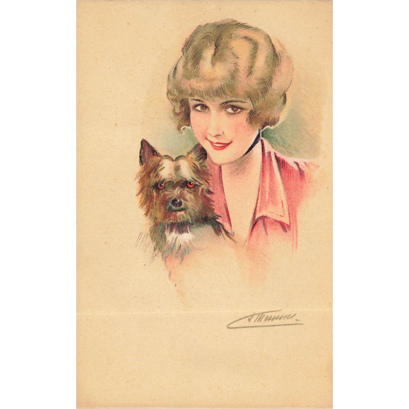 n°28412 - Illustrateur S. Meunier - Les Chiens de ces Dames - Série 58 n°6