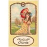 n°28415 - Carte Gaufrée - 1052 - Fröhliche Ostern - Fillette portant sur son épaule un oeuf décoré