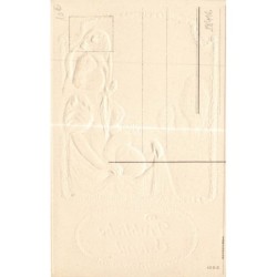 n°28416 - Carte Gaufrée - 1052 - Fröhliche Ostern - Fillette avec des oeufs décorés