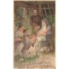 n°28424 - Carte Gaufrée - Noël - Buon Natale - Scène de la nativité
