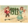 n°28426 - Carte Gaufrée - Nouvel An - MSIB 14777 - 1913 - Couple portant des chiffres