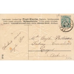 n°28430 - Carte Gaufrée - MSIB 13614 - Bonne et Heureuse Année - Portrait d'une fillette entourée de fleurs