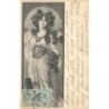 n°28459 - Art Nouveau - Jeune femme près d'une plante
