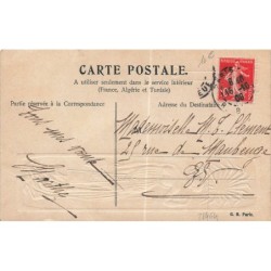 n°28464 - Carte Gaufrée Aluminium - Art Nouveau - Femme de profil