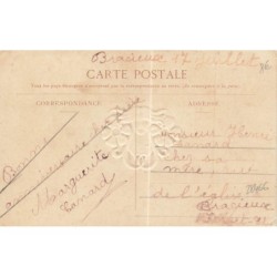 n°28466 - Carte Gaufrée - Art Nouveau - Visage d'une Femme entouré de feuilles