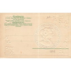 n°28468 - Carte Gaufrée - Art Nouveau - Femme de profil dans un médaillon