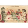 n°28481 - Bonne Année - Chats Humanisés trinquant au champagne
