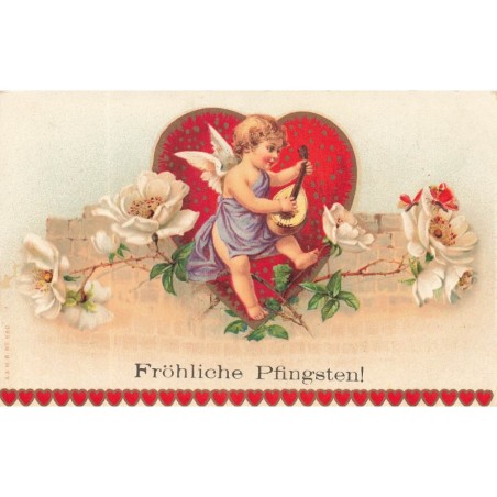 n°28483 - A & MB n°650 - Fröhliche Pfingsten - Ange jouant de la mandoline