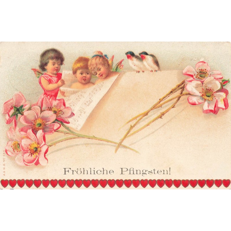 n°28484 - A & MB n°650 - Fröhliche Pfingsten - Anges chantant