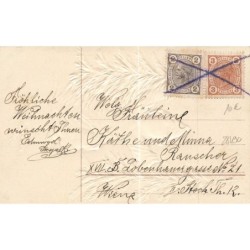 n°28490 - Carte Gaufrée - Noël - Fröhe Weihnachten - Enfant entre deux sapins