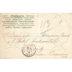 n°28496 - Carte Gaufrée - Clapsaddle - Souvenir d'amitié - Deux enfants dans deux médaillons