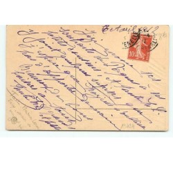 n°13424 - Carte Gaufrée - Joyeuses Pâques - Poussin habillé en facteur apportant du courrier