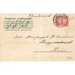 n°28511 - Carte Gaufrée - Gelukkig Nieuwjaar - Vieil homme près d'un garçon jouant au bowling