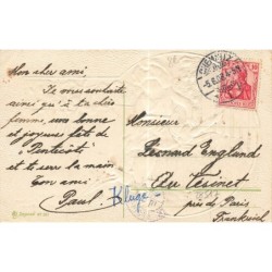 n°28517 - Carte Gaufrée - 597 - Pentecôte - Fröhes Pfingstfest - Fillette avec deux colombes