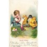 n°28522 - Carte Gaufrée - Pâques -Glad Pask - Garçon faisant chanter des poussins
