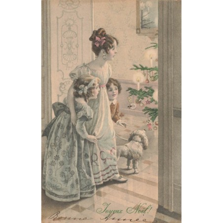 n°28527 - MM Vienne n°327 - Joyeux Noël - Jeune fille et deux enfants découvrant un sapin