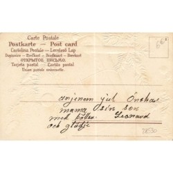 n°28530 -Carte Gaufrée - Noël - God Jul - Biscuit accroché dans un sapin