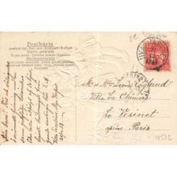 n°28532 -Carte Gaufrée - God Jul - Deux fillettes près de jouets sur une luge