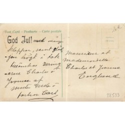 n°28533 -Mailick - Anges et Père Noël chargeant les sacs de jouets sur un traîneau