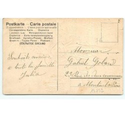 n°13432 - Carte Gaufrée - Bonne Année - Garçon dans la neige apportant une lettre