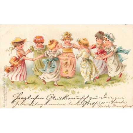 n°28593 - Fantaisie - Fillettes faisant une ronde