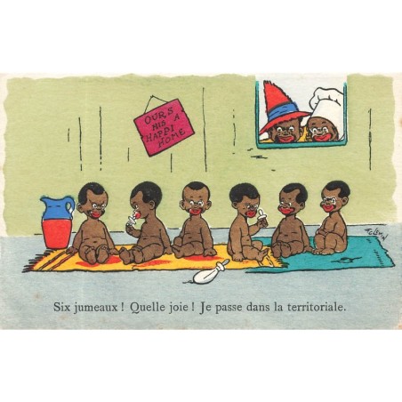 n°28614 - Illustrateur F.G. Lewin - Six jumeaux ! Quelle joie ! Je passe dans la territoriale