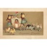 n°28625 - Joyeuses Pâques - Carrosse avec des poussins, tiré par des lapins