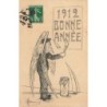 n°28633 - Illustrateur H. Devannes - Bonne Année 1912 - Vieil Ange collant une affiche