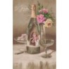 n°28644 - Surréalisme - Bonne Année - Photo d'une fillette sur une bouteille de champagne