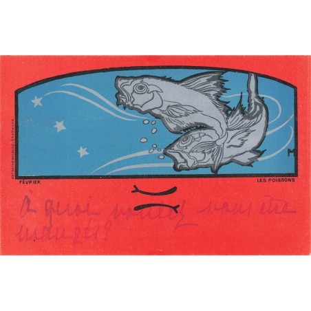 n°28656 - Illustrateur Henri Meunier - Art Nouveau - Les Poissons - Février