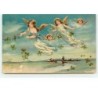 n°13471 - Carte Gaufrée - Joyeux Noël - Anges volant