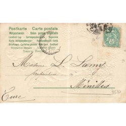n°28680 - Carte Gaufrée - Clapsaddle - Bonne Année 1904 - Ange tenant une corne d'abondance