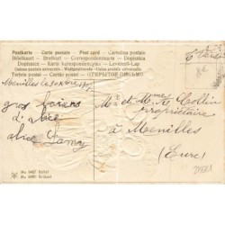 n°28681 - Carte Gaufrée - 6487 - Bonne Année - Couple d'enfants se promenant dans la neige