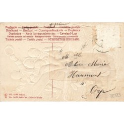 n°28683 - Carte Gaufrée - 5456 - Nouvel An - Garçons jouant à la balancelle avec un tronc d'arbre