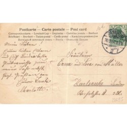 n°28695 - Carte Gaufrée - Chat portant un ruban rose - Die besten Wünsche zum Jahreswechsel