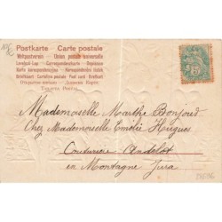 n°28696 - Carte Gaufrée - Clapsaddle - Enfants assis sous des trèfles