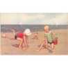 n°28706 - Illustrateur E. Colombo - Enfants jouant sur une plage