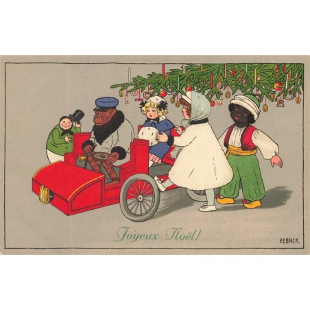 n°28708 - Illustrateur Pauli Ebner - MM Vienne 610 - Joyeux Noël - Enfants montant dans une voiture