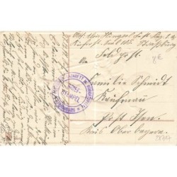 n°28717 - Carte Gaufrée - Prosit Neujahr - Jeune homme marchant dans la neige et portant des lettres