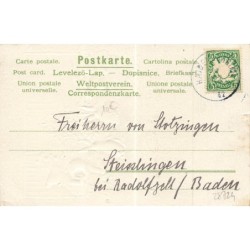 n°28724 - Carte Gaufrée - Caspari ? - Fröhliche Weihnachten - Homme fumant, et lapins autour d'un sapin