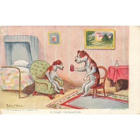 n°28762 - Illustrateur L. Wain - A slight Indisposition - chien
