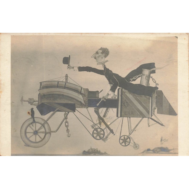 n°28769 - Fantaisie - Homme sur une machine volante - surréalisme