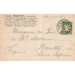 n°28783 - Carte peint à la Main - Céleri humanisé près d'une chope de bière