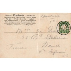 n°28785 - Carte peint à la Main - Céleris, et un singe près d'une chope de bière