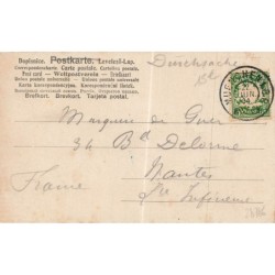 n°28786 - Carte peint à la Main - Céleris, et un diable noir près d'une chope de bière