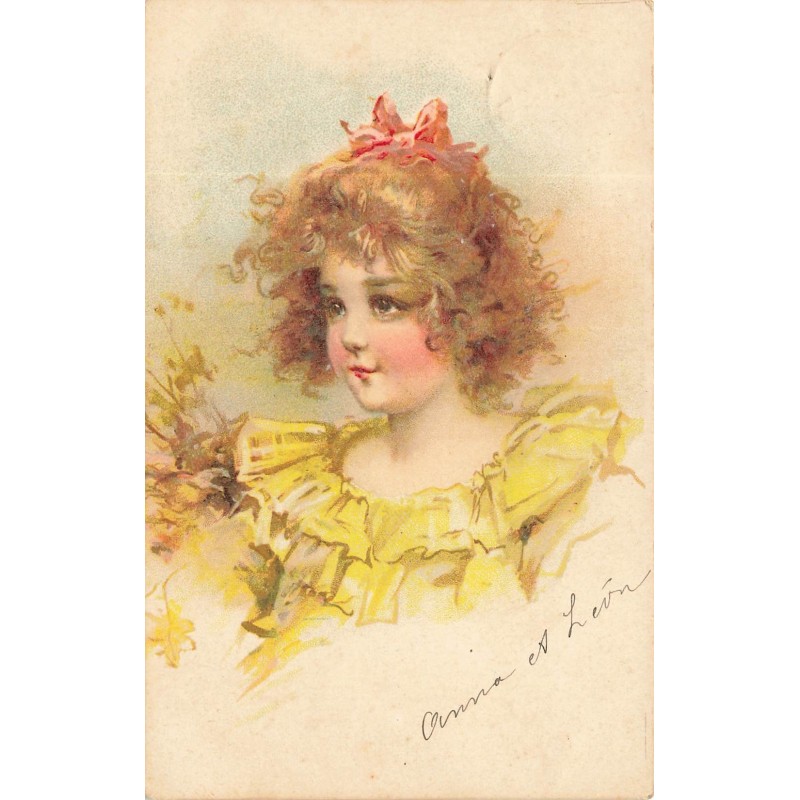n°28789 - Clapsaddle - Portrait d'une fillette avec un ruban dans les cheveux