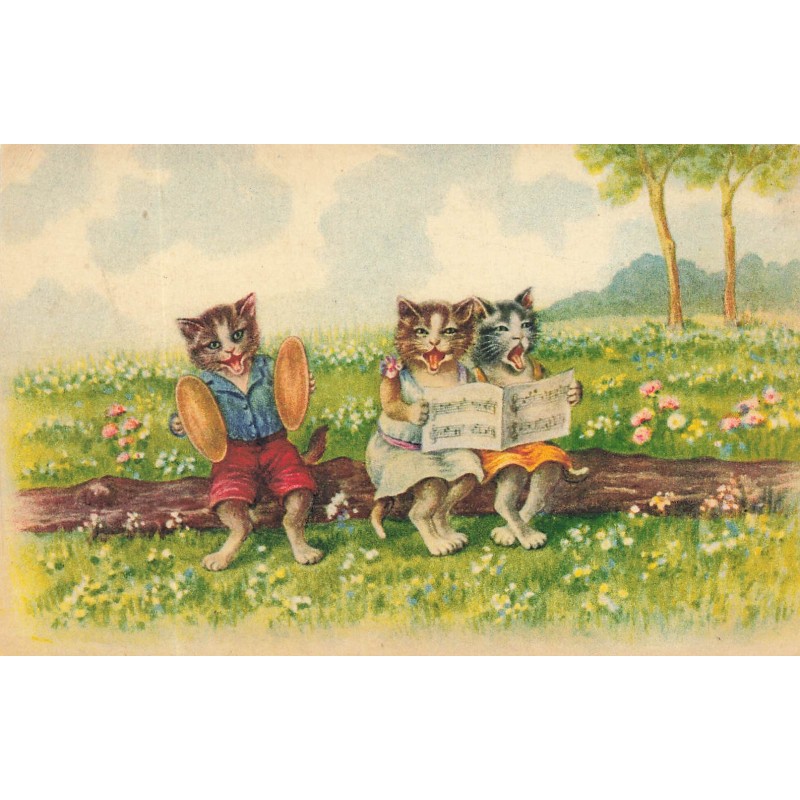 n°28799 - Illustrateur C. Öhler - Chats habillés chantant