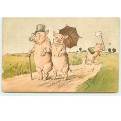 n°13500 - Cochons se promenant