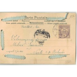 n°28803 - Fantaisie - Fillette tenant des fleurs - Carte avec des Cheveux